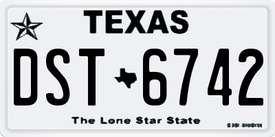 TX license plate DST6742