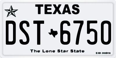 TX license plate DST6750