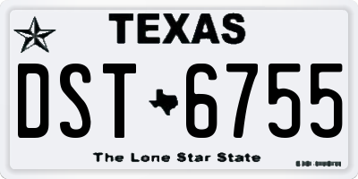 TX license plate DST6755