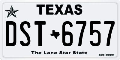 TX license plate DST6757