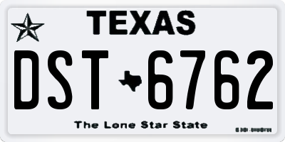 TX license plate DST6762