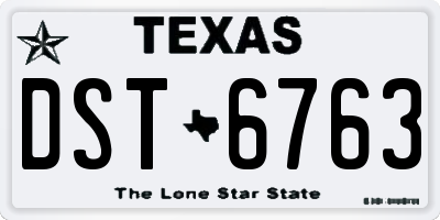 TX license plate DST6763