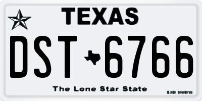 TX license plate DST6766