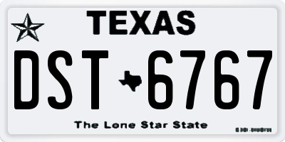 TX license plate DST6767