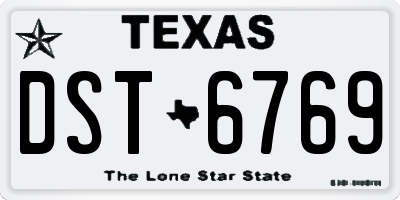 TX license plate DST6769