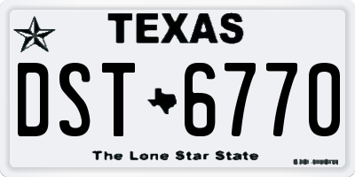 TX license plate DST6770