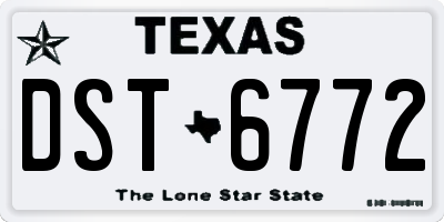 TX license plate DST6772