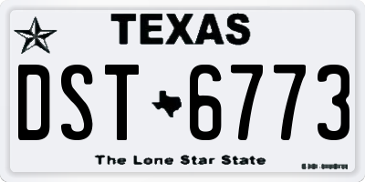 TX license plate DST6773