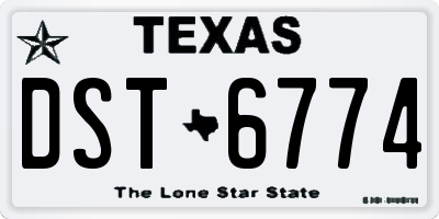 TX license plate DST6774
