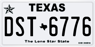 TX license plate DST6776