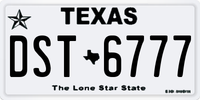 TX license plate DST6777