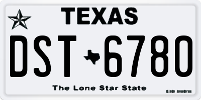 TX license plate DST6780