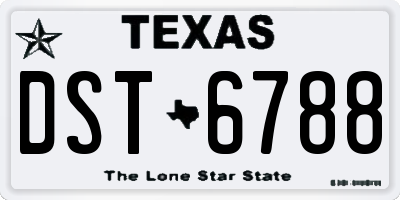 TX license plate DST6788