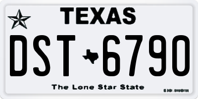 TX license plate DST6790