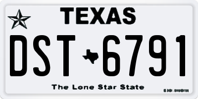 TX license plate DST6791