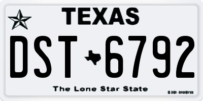 TX license plate DST6792