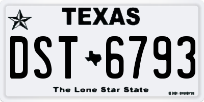 TX license plate DST6793