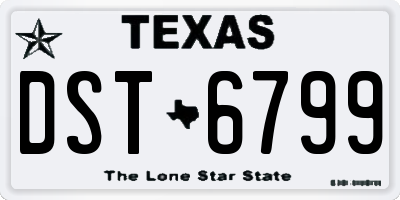 TX license plate DST6799