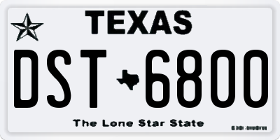 TX license plate DST6800