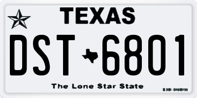 TX license plate DST6801