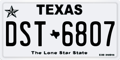 TX license plate DST6807