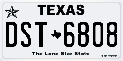 TX license plate DST6808