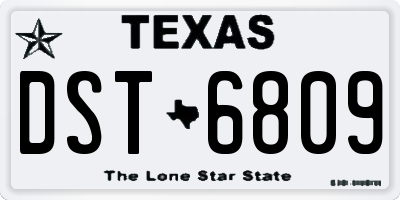 TX license plate DST6809