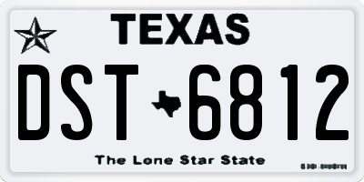 TX license plate DST6812