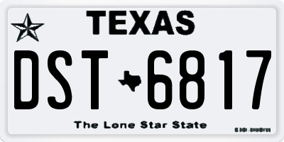 TX license plate DST6817