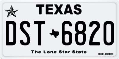 TX license plate DST6820
