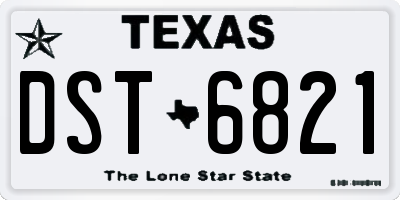 TX license plate DST6821