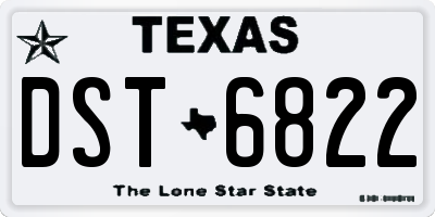 TX license plate DST6822