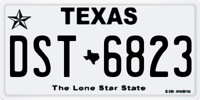 TX license plate DST6823