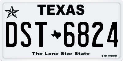 TX license plate DST6824