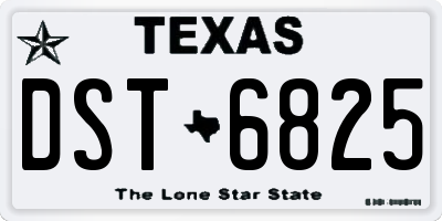 TX license plate DST6825