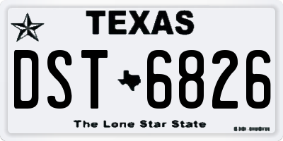TX license plate DST6826