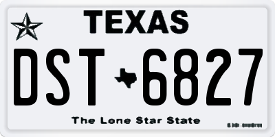 TX license plate DST6827