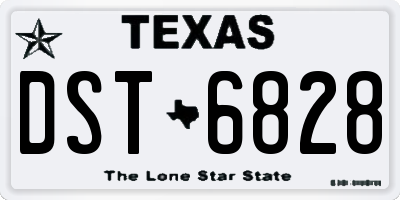 TX license plate DST6828