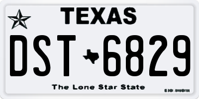 TX license plate DST6829