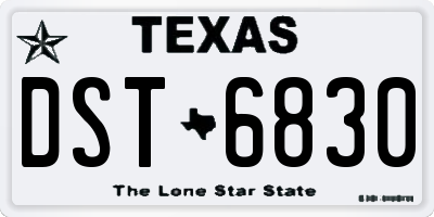 TX license plate DST6830