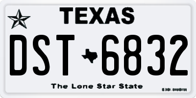 TX license plate DST6832