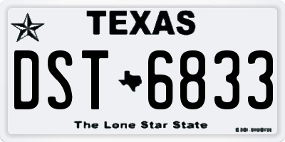 TX license plate DST6833