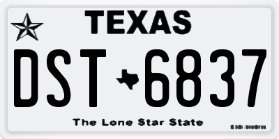 TX license plate DST6837