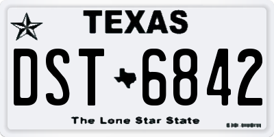 TX license plate DST6842