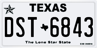TX license plate DST6843