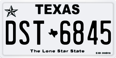 TX license plate DST6845
