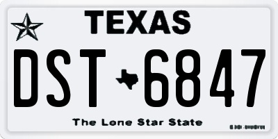TX license plate DST6847