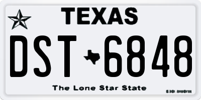 TX license plate DST6848