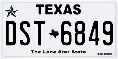 TX license plate DST6849