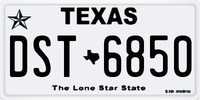 TX license plate DST6850